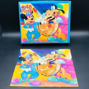 Vintage 1989 Mickey Mouse & Goofy Circus Show Jigsaw Puzzle - 48 Pcs COMPLETE